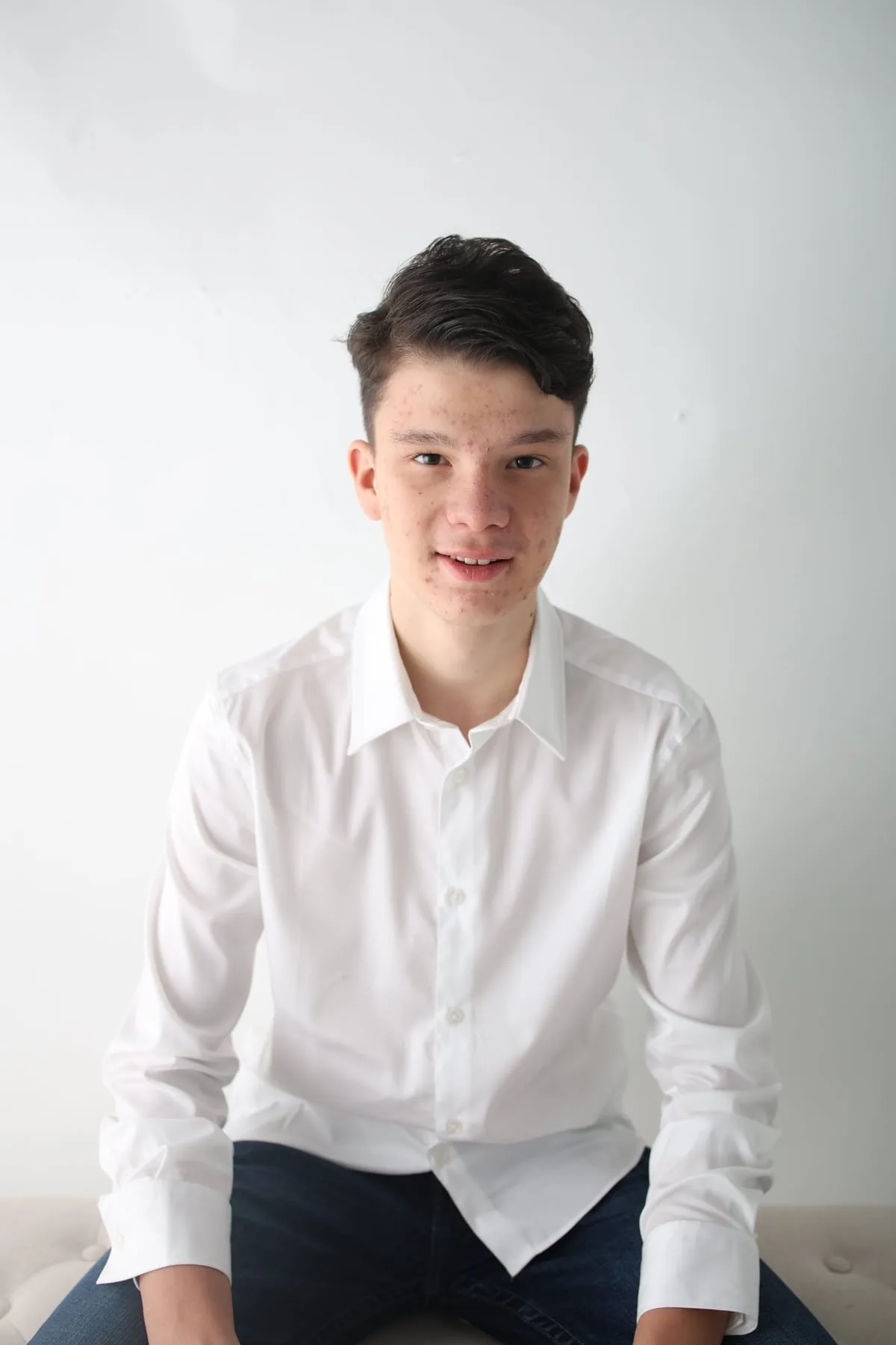 School portrait before skin retouch