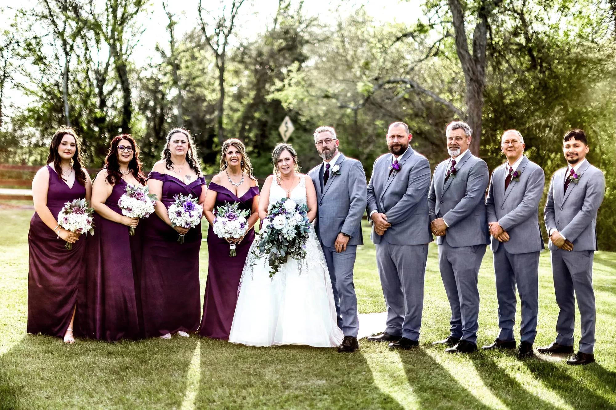 Same wedding party after sun flare removal